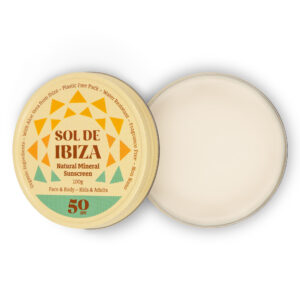 A005601 Sol de Ibiza Vegan natuurlijke Zonnebrand SPF 50 in blikje schoonheidssalon beauty4people.com nuenen