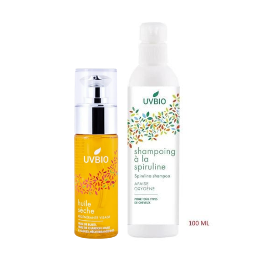 UVBIO Hair Travel Set - Dry Oil & Spirulina Shampoo Bio 100 ml Beauty4People.com Nuenen